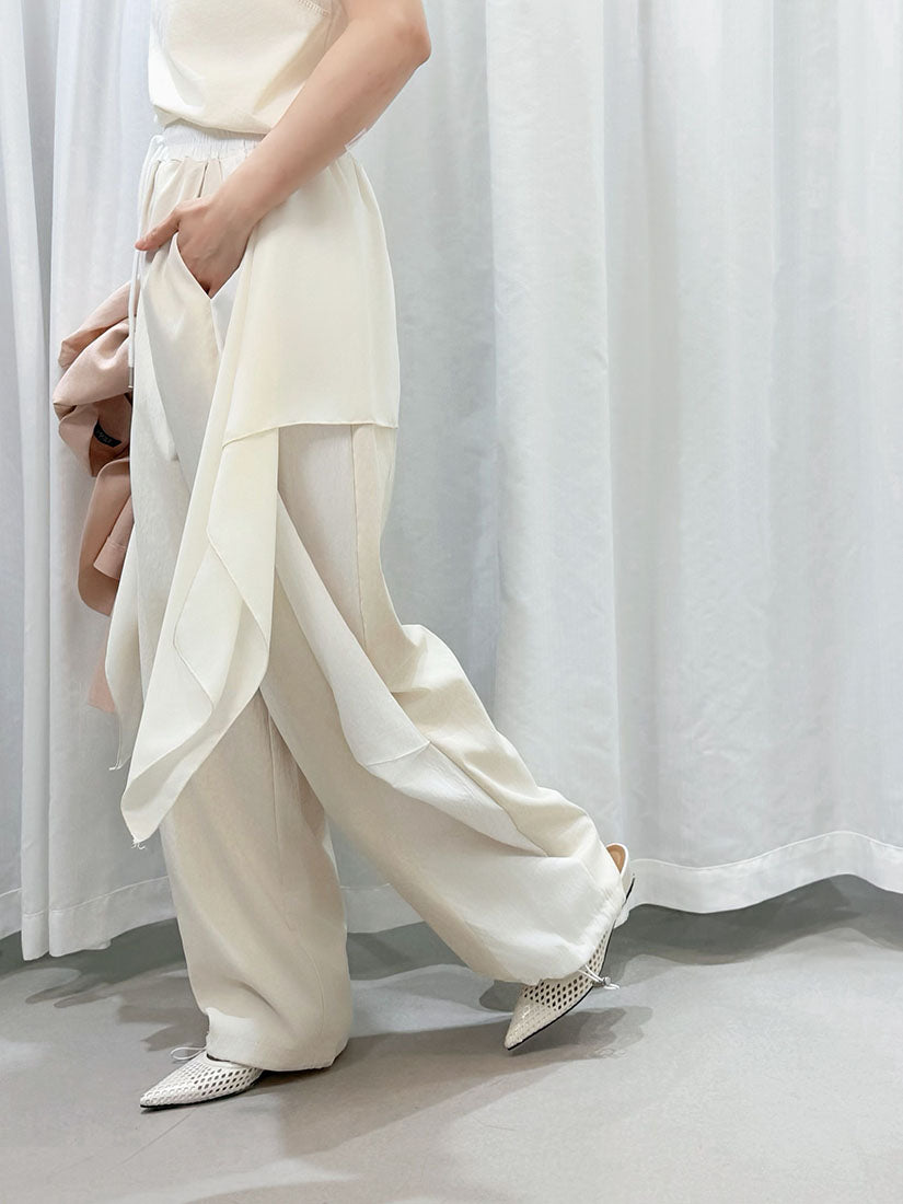 Chiffon Drape Patch Pants (2 Colours)
