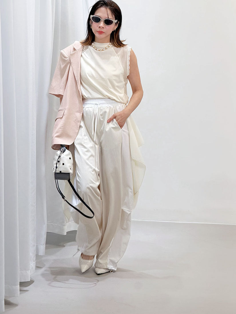 Chiffon Drape Patch Pants (2 Colours)