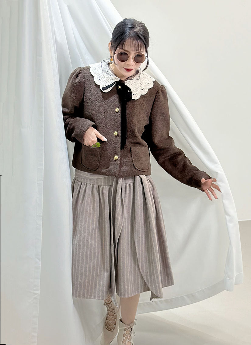 Bow Detailed Striped Skirt (2 Colours)