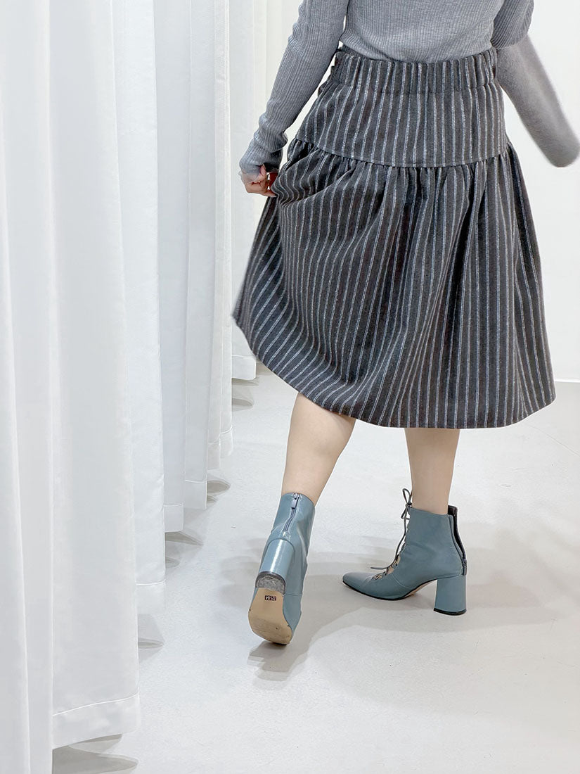 Bow Detailed Striped Skirt (2 Colours)
