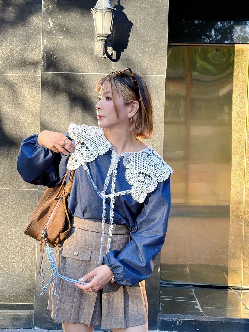 Lace Pilgrim Collar Top