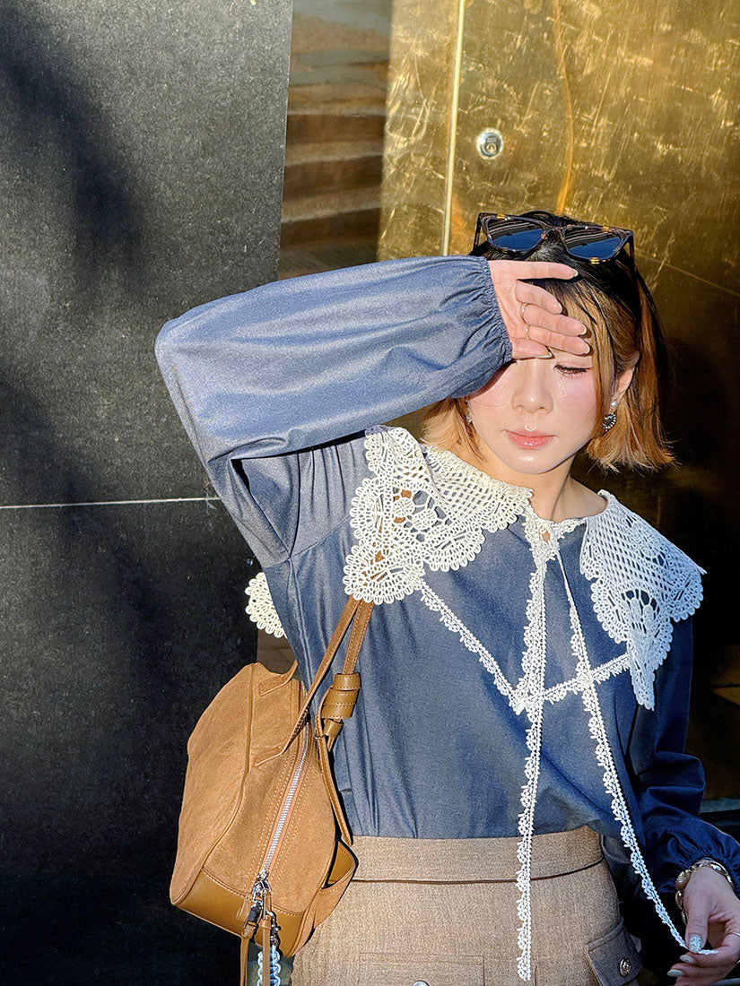 Lace Pilgrim Collar Top