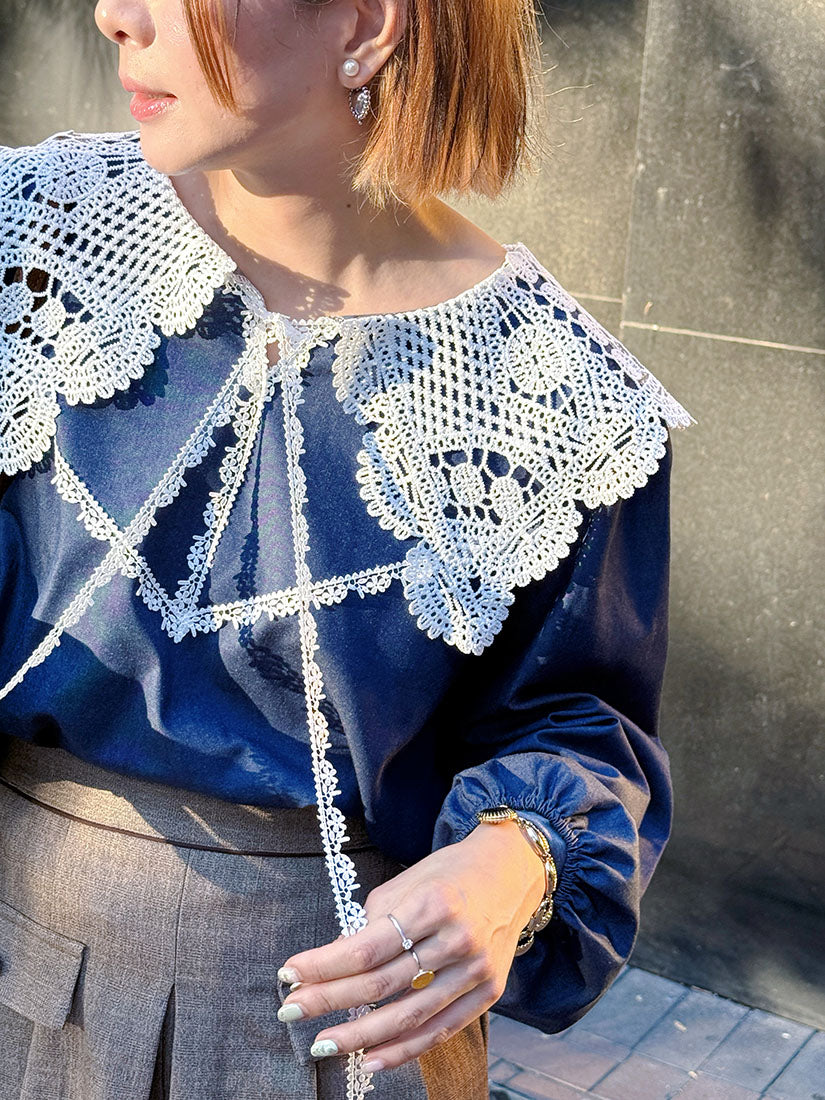 Lace Pilgrim Collar Top