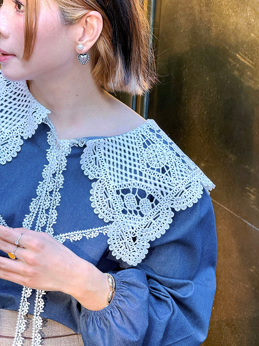 Lace Pilgrim Collar Top