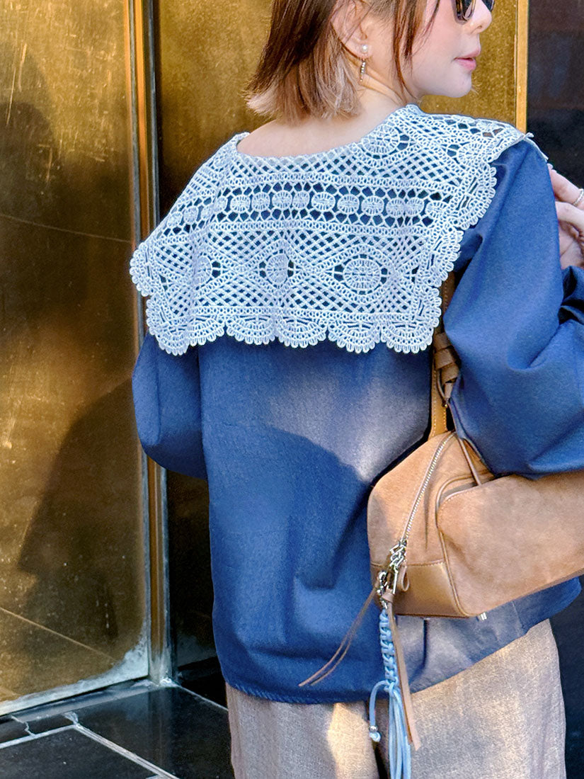 Lace Pilgrim Collar Top