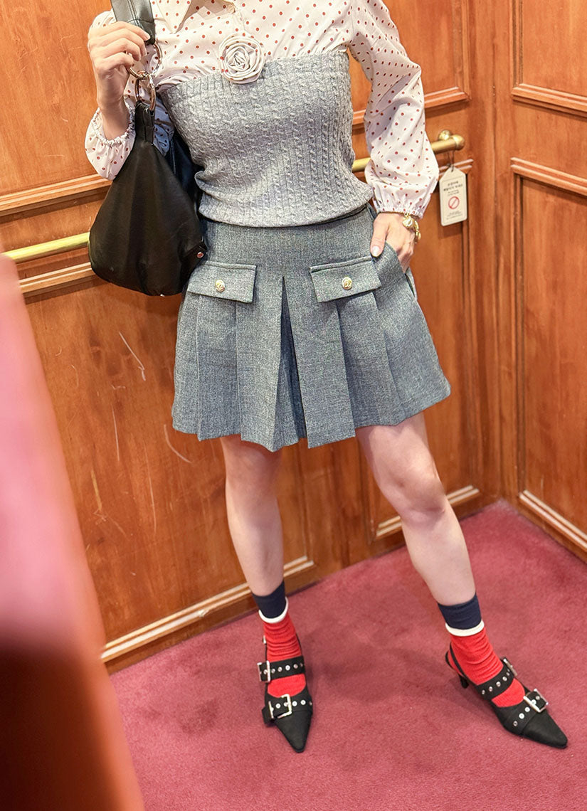 Pleated Glen Check Skort (2 Colours)