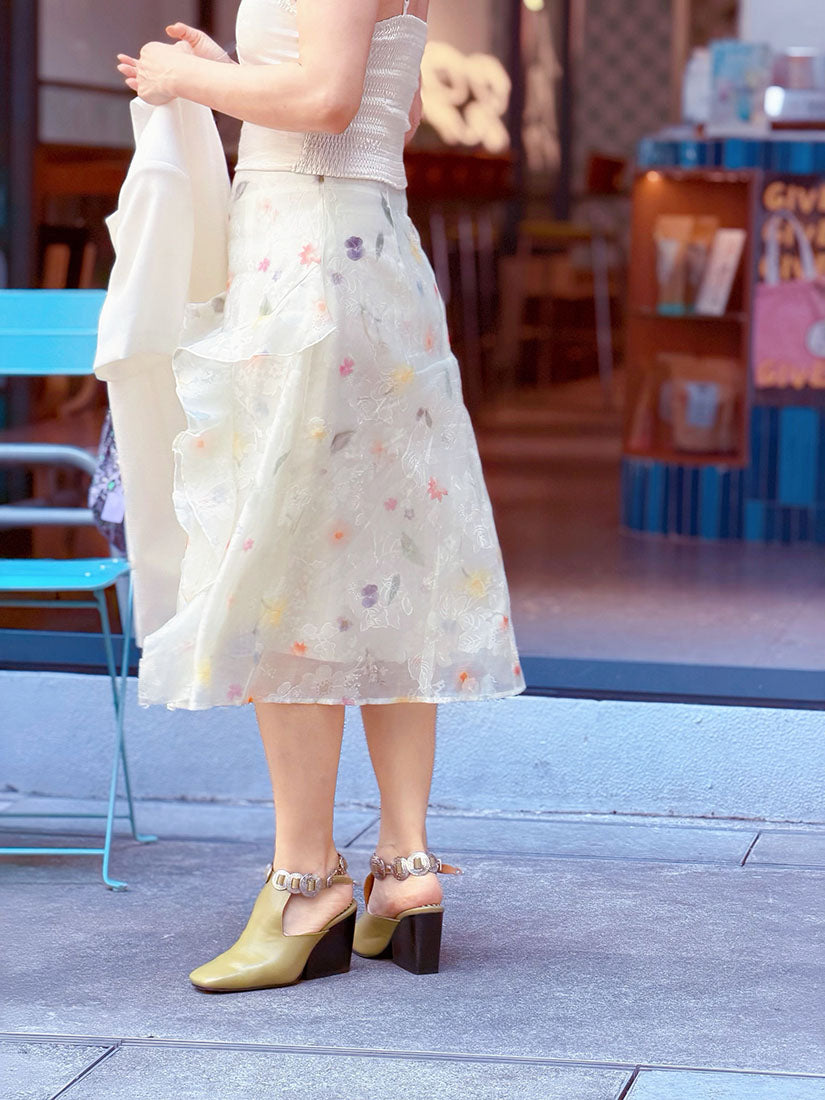 Ruffle Detailed Floral Skirt