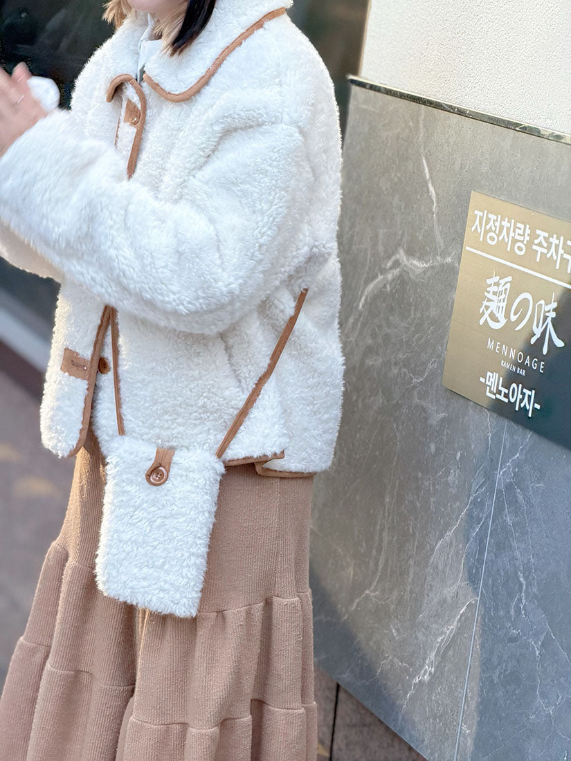 Shearling Jacket with Mini bag