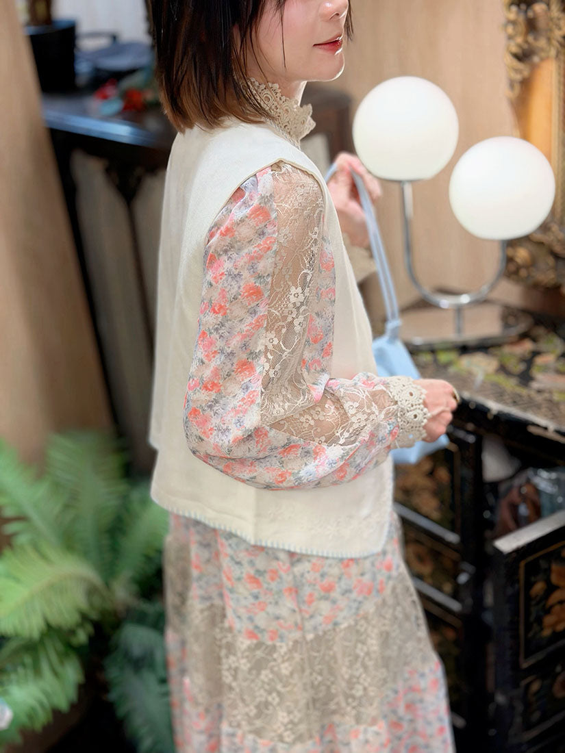 Lace Panel Floral Tiered Dress (2 Colours)