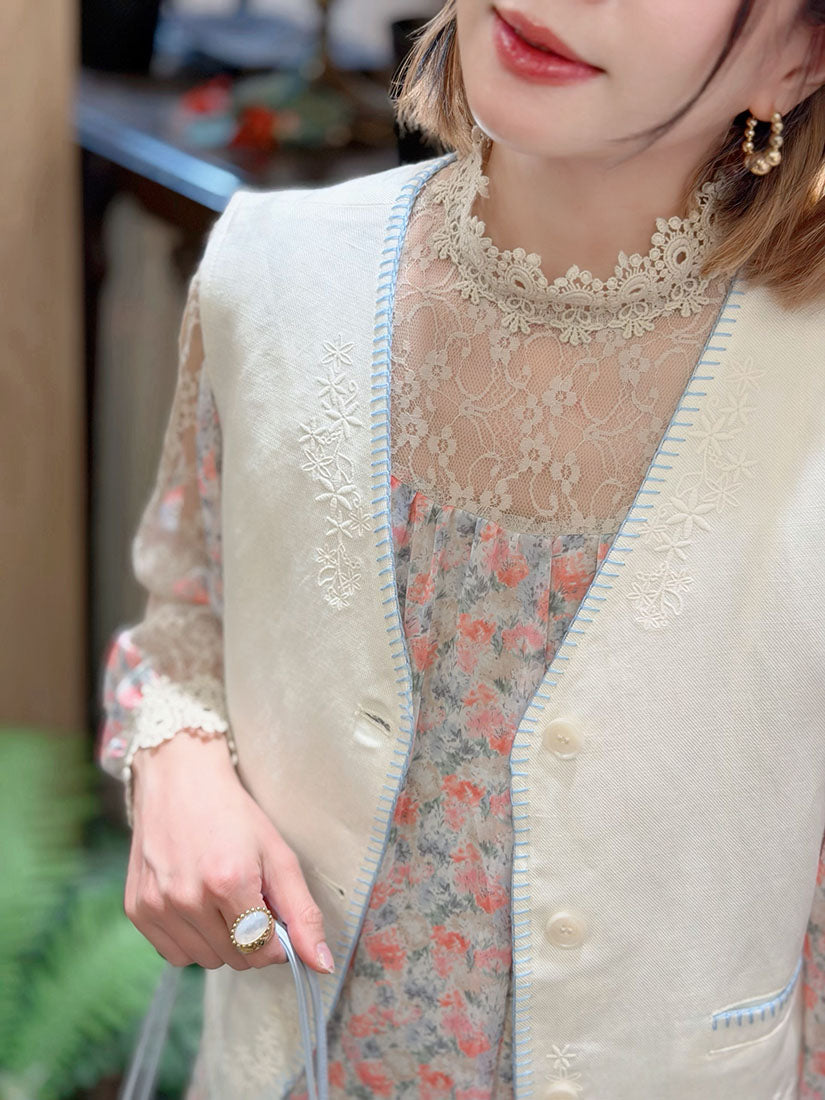 Lace Panel Floral Tiered Dress (2 Colours)