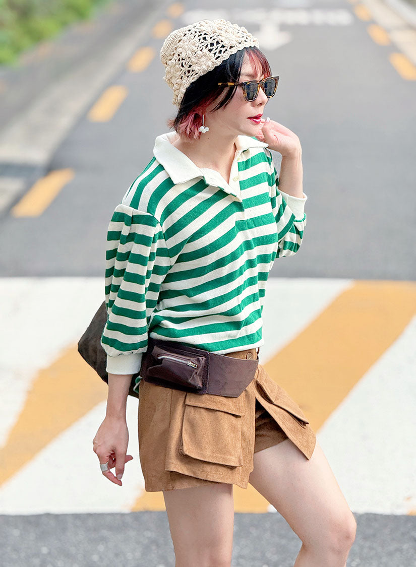 Layered Wrap Pocket Suede Shorts (2 Colours)