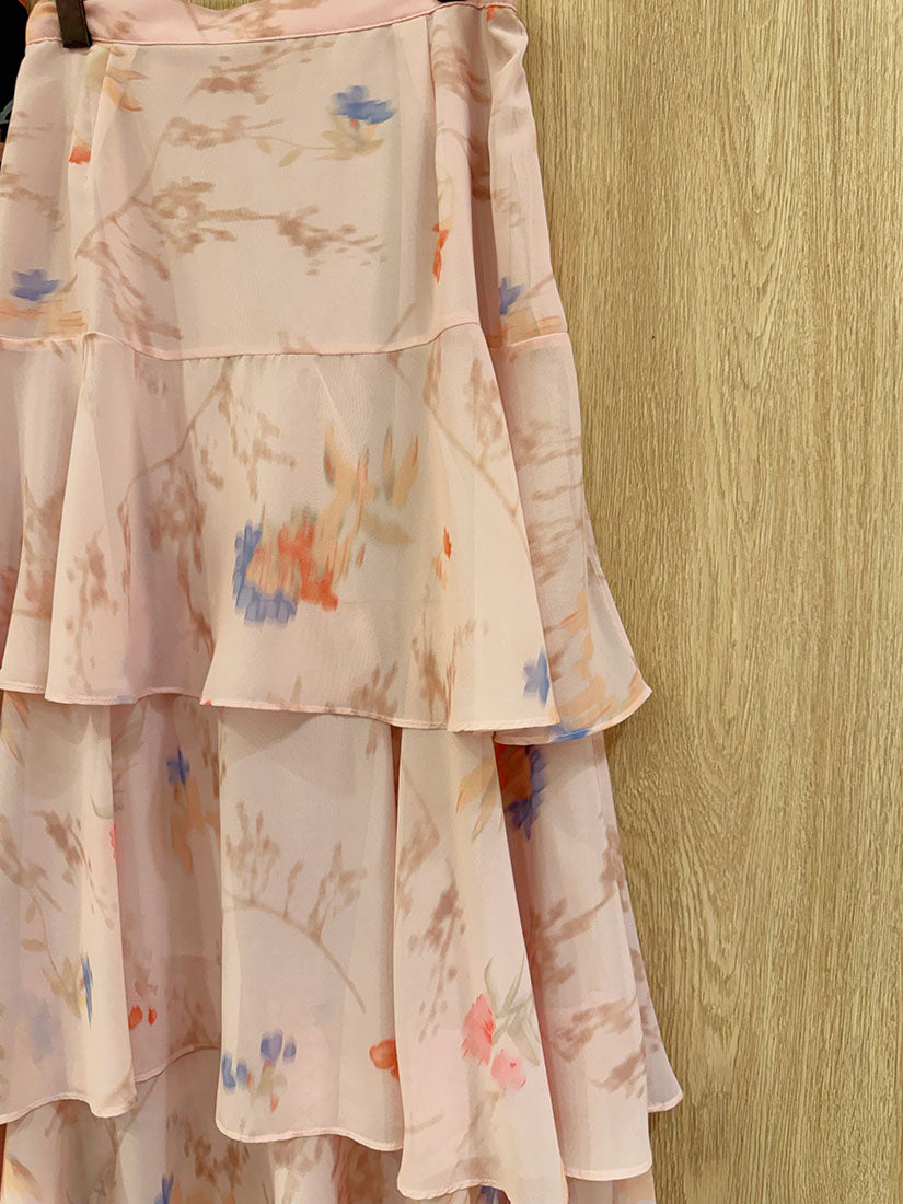Ruffle Layered Floarl Skirt (2 Colours)
