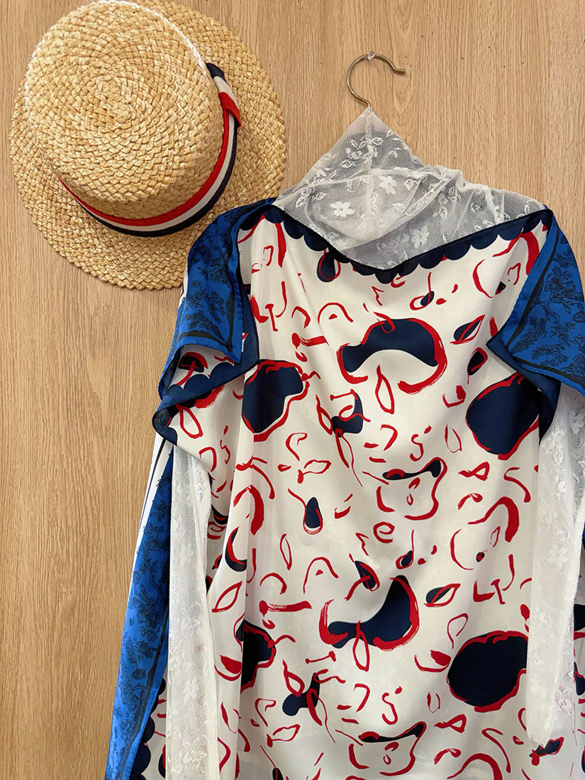 Floral On Stripe Lace Top (4 Colours)