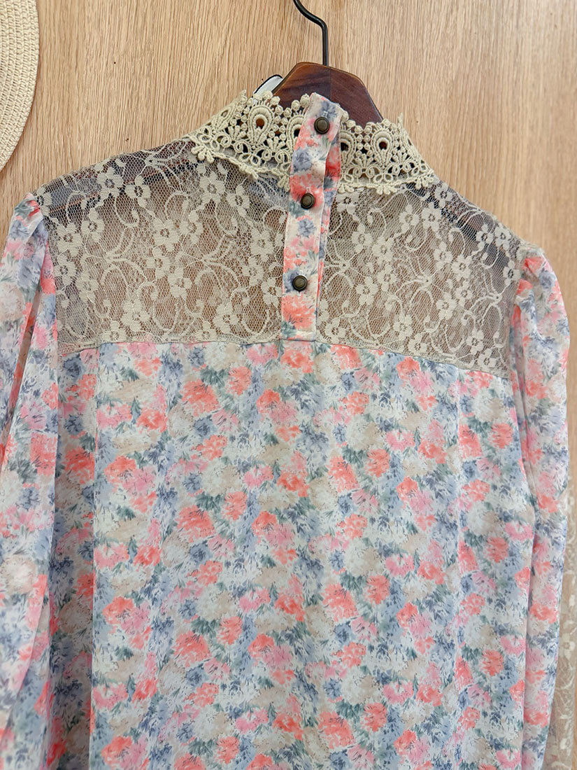 Lace Panel Floral Tiered Dress (2 Colours)