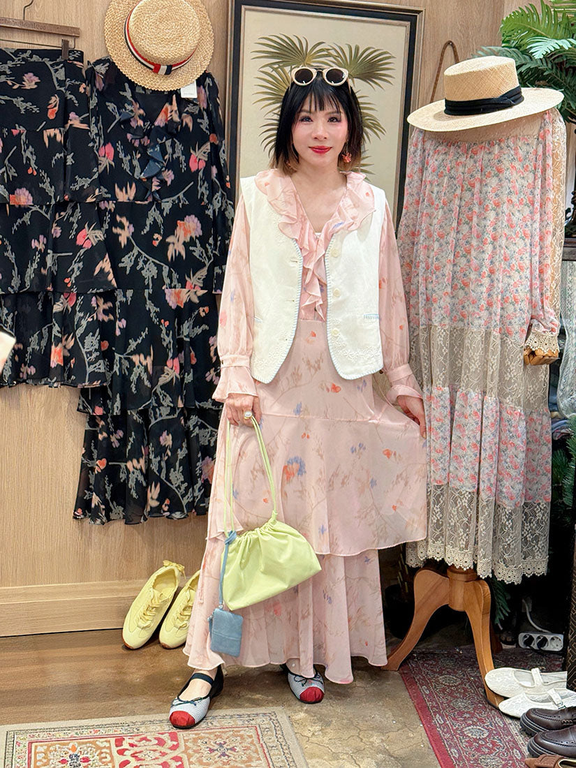 Blanket Stitch Edge Embroidered Vest Jacket (2 Colours)