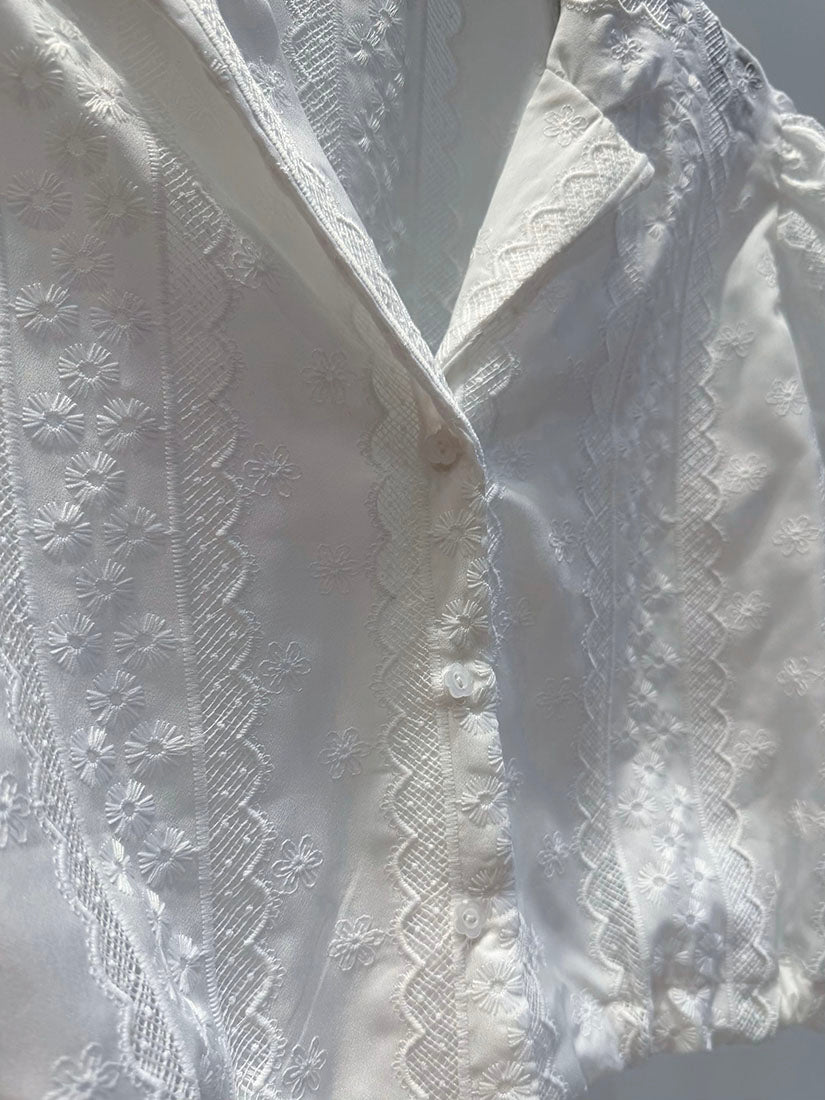 Drawstring Hem Embroidered Jacket