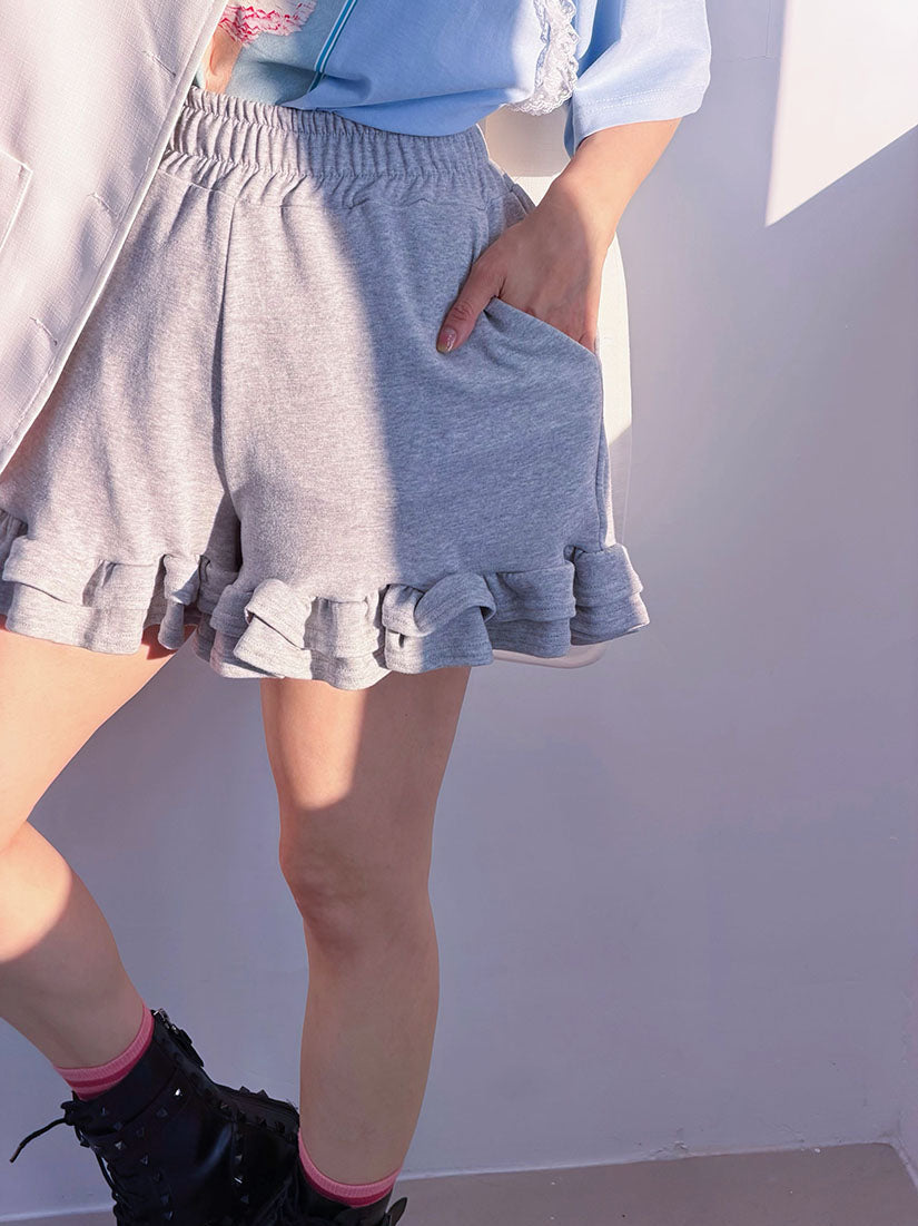 Ruffle Hem Mini Jogging Skort (3 Colours)