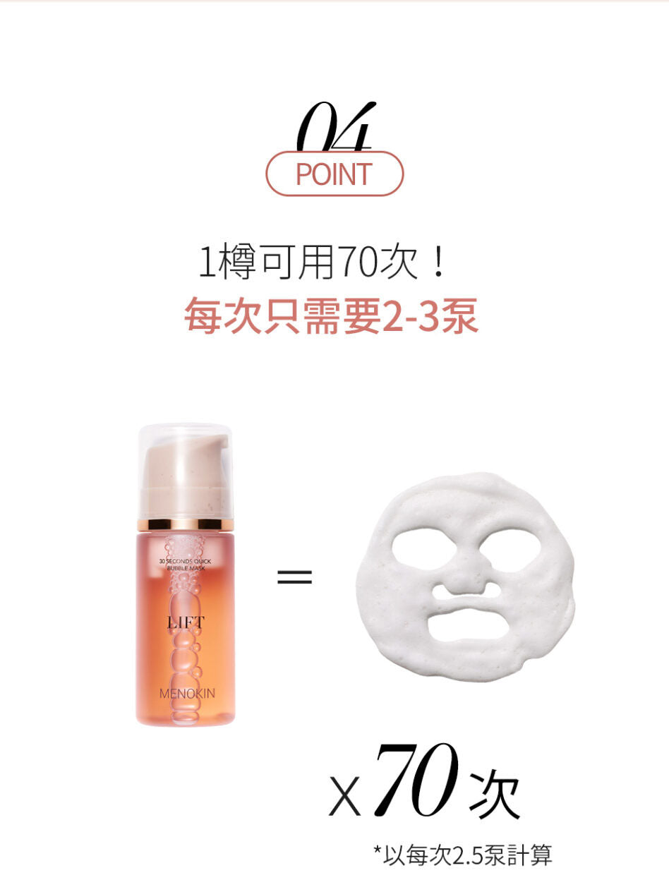 韓國 MENOKIN 30秒免洗泡泡面膜