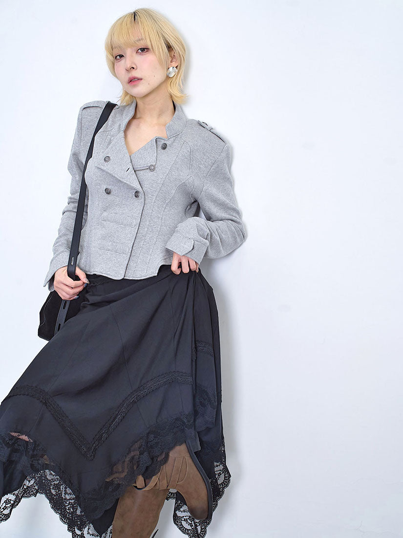 Military Double-Breasted Cropped Jacket (2 Colours)