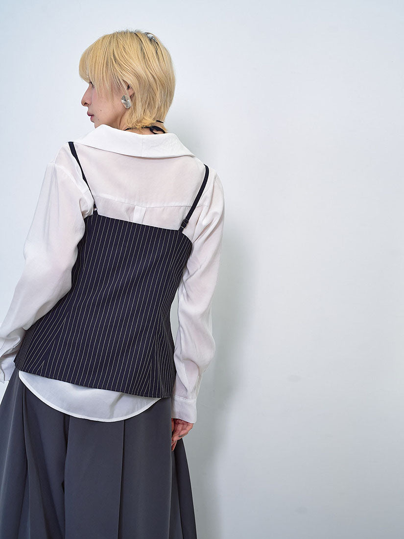 Asymmetric Deconstructed Collar Shirt (2 Colours)