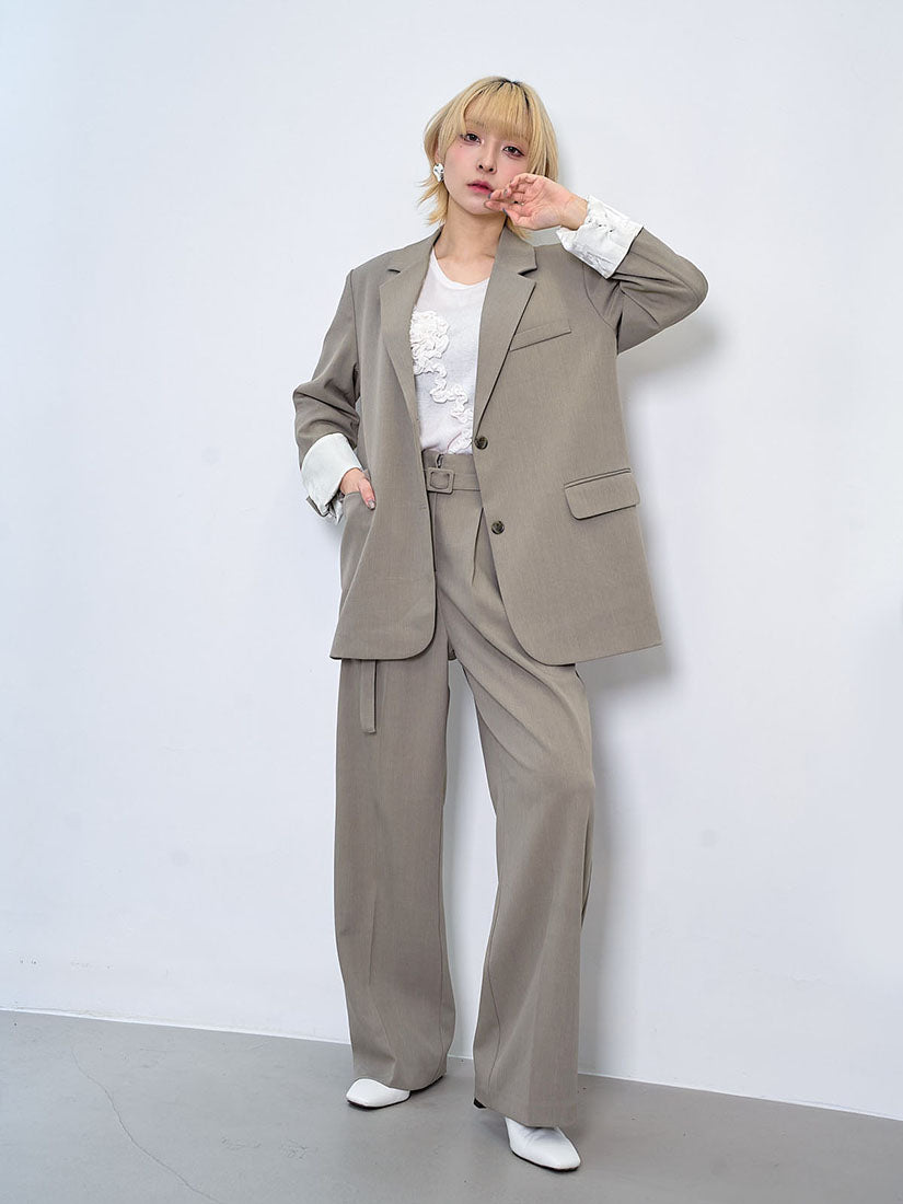 Floral Jacquard Cuff Blazer (2 Colours)
