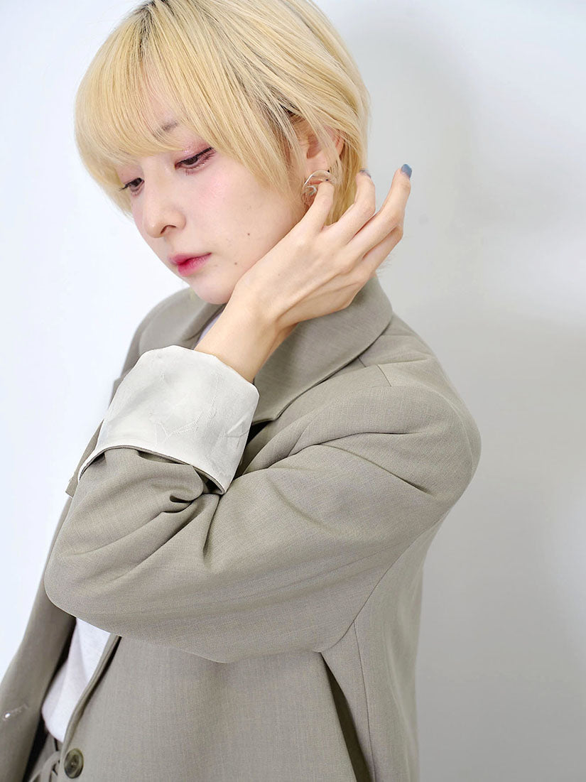 Floral Jacquard Cuff Blazer (2 Colours)
