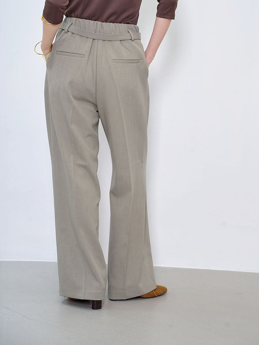 Belted Pleated Wide Leg Pants