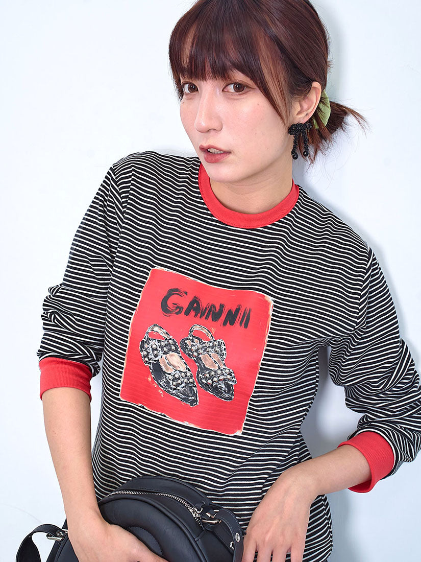Studs Flats Printed Striped Top (2 Colours)