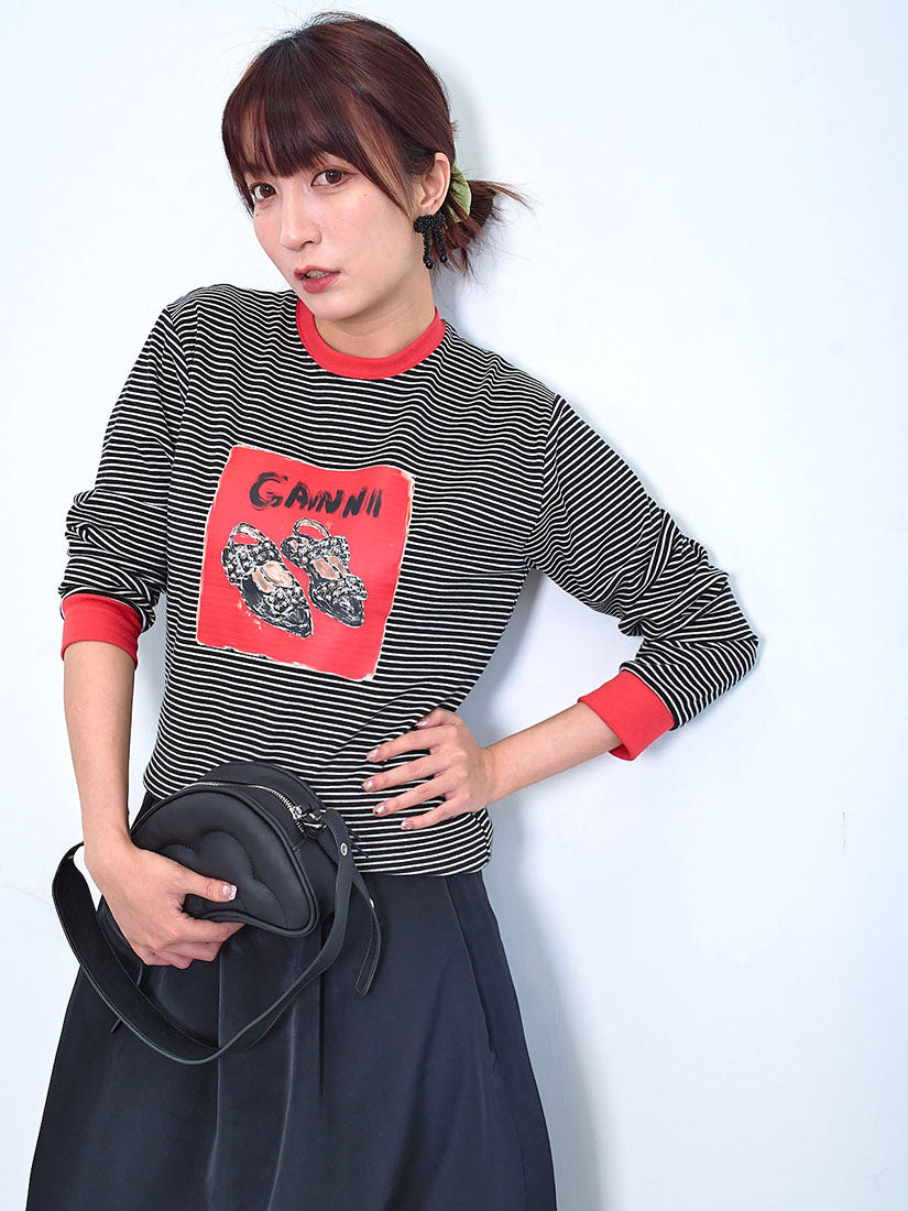 Studs Flats Printed Striped Top (2 Colours)