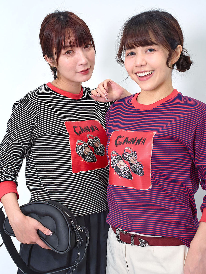 Studs Flats Printed Striped Top (2 Colours)