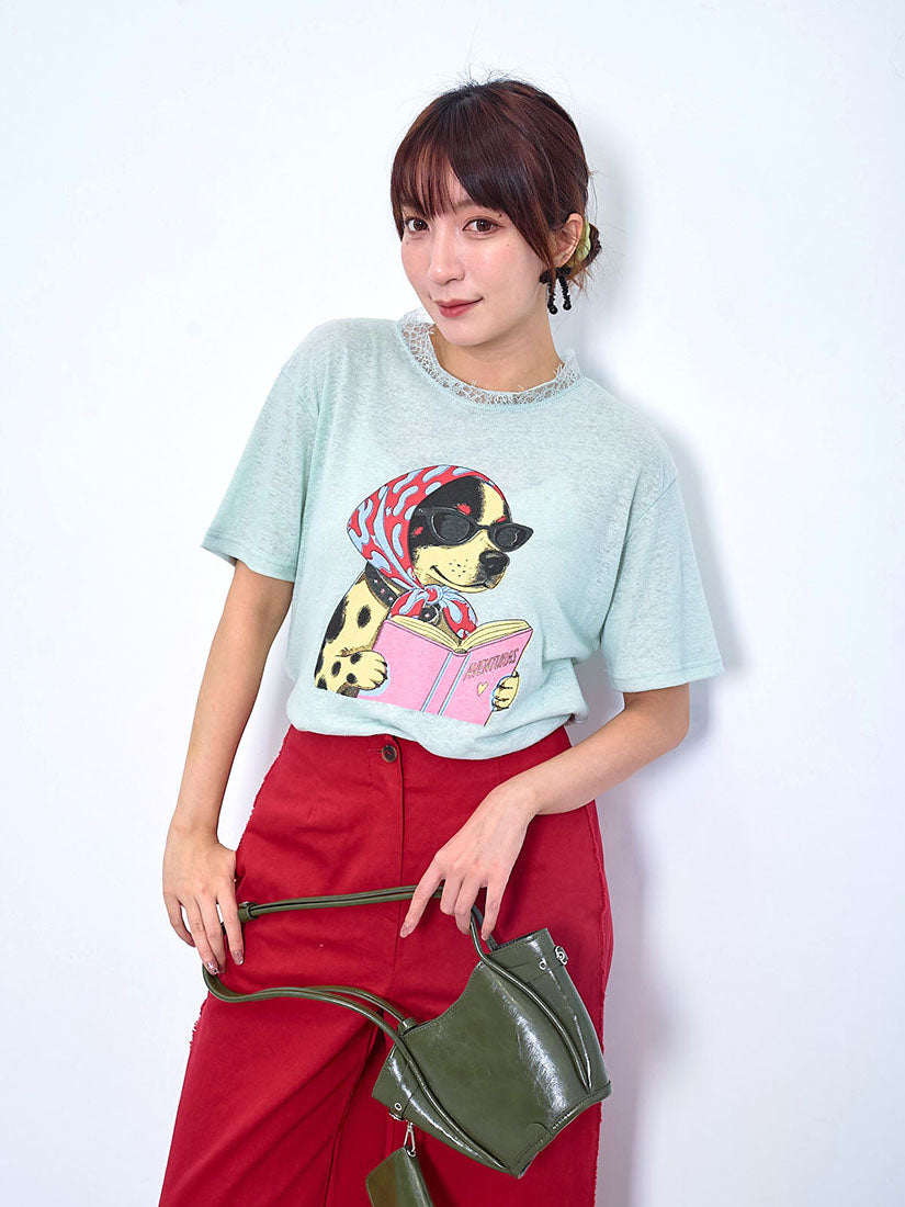'Dalmatian Loves Book' Tee (2 Colours)
