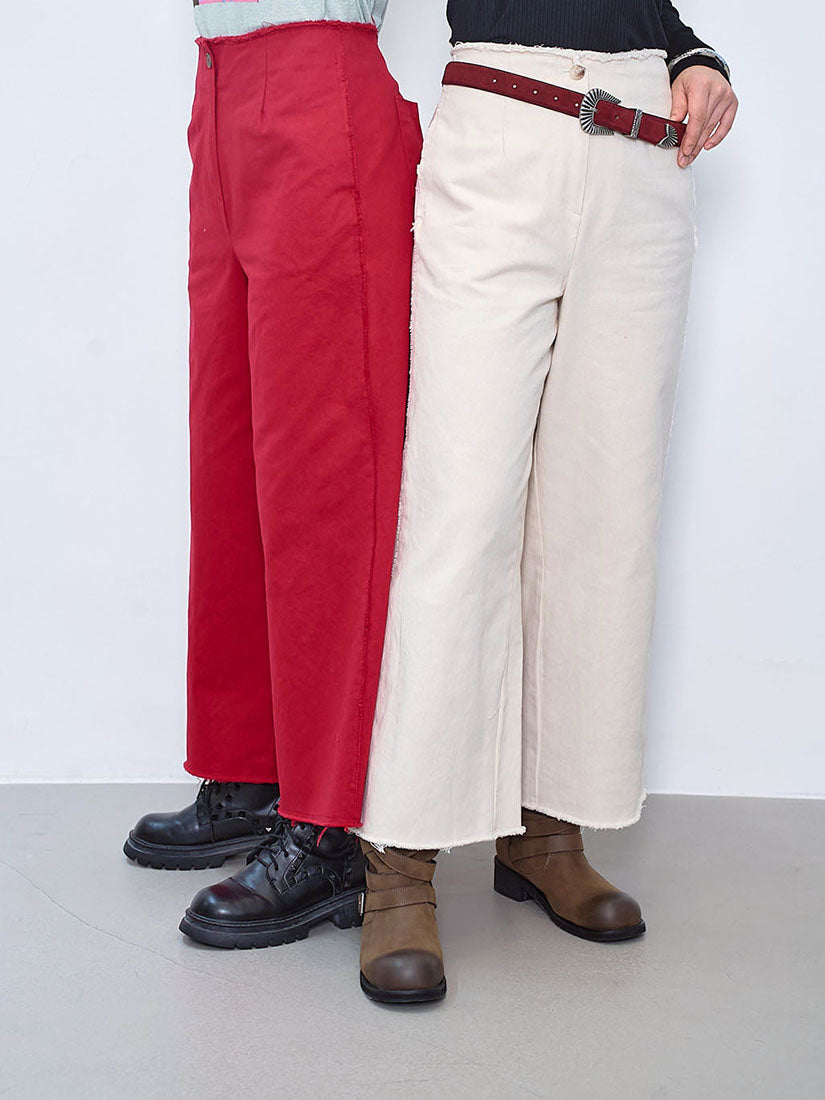 Raw Edge Twill Pants (3 Colours)