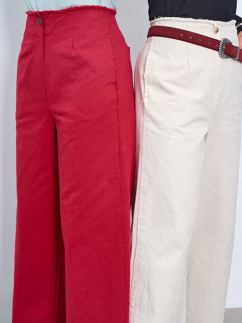 Raw Edge Twill Pants (3 Colours)