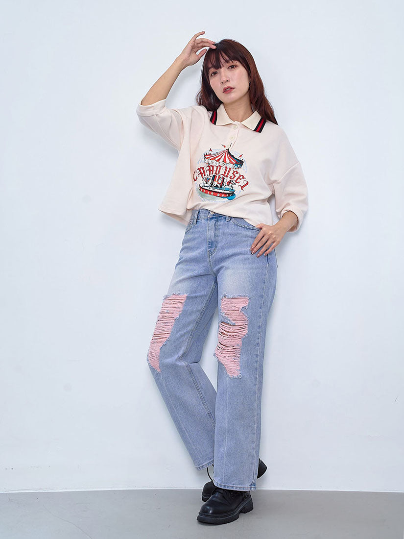 Carousel Printed Polo Top (2 Colours)