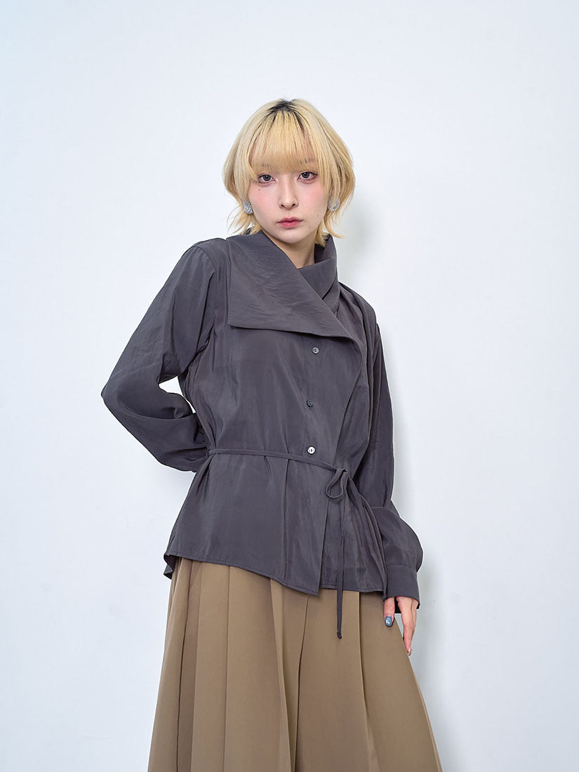 Asymmetric Deconstructed Collar Shirt (2 Colours)
