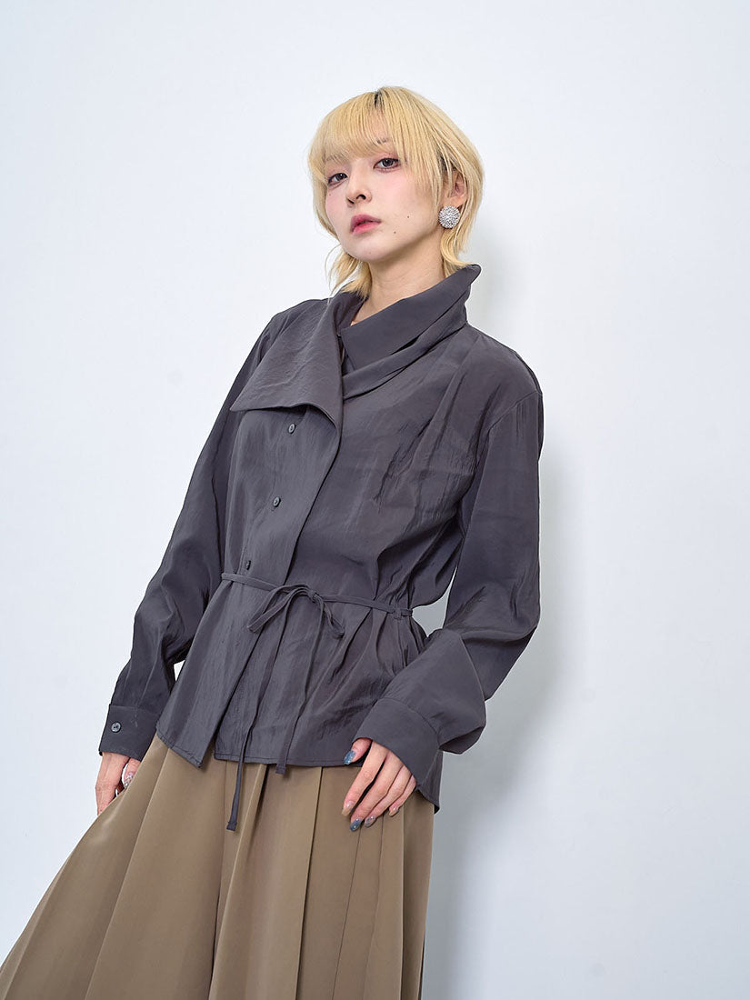 Asymmetric Deconstructed Collar Shirt (2 Colours)