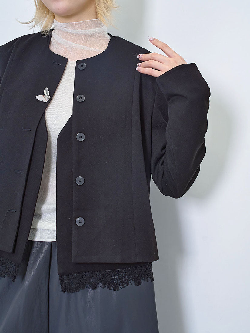 Lace Ham Vest With Jacket Set(2 Colours)
