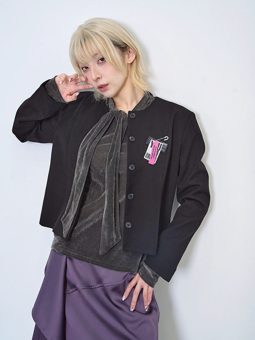 Straight Blazer With Brooch(2 Colours)
