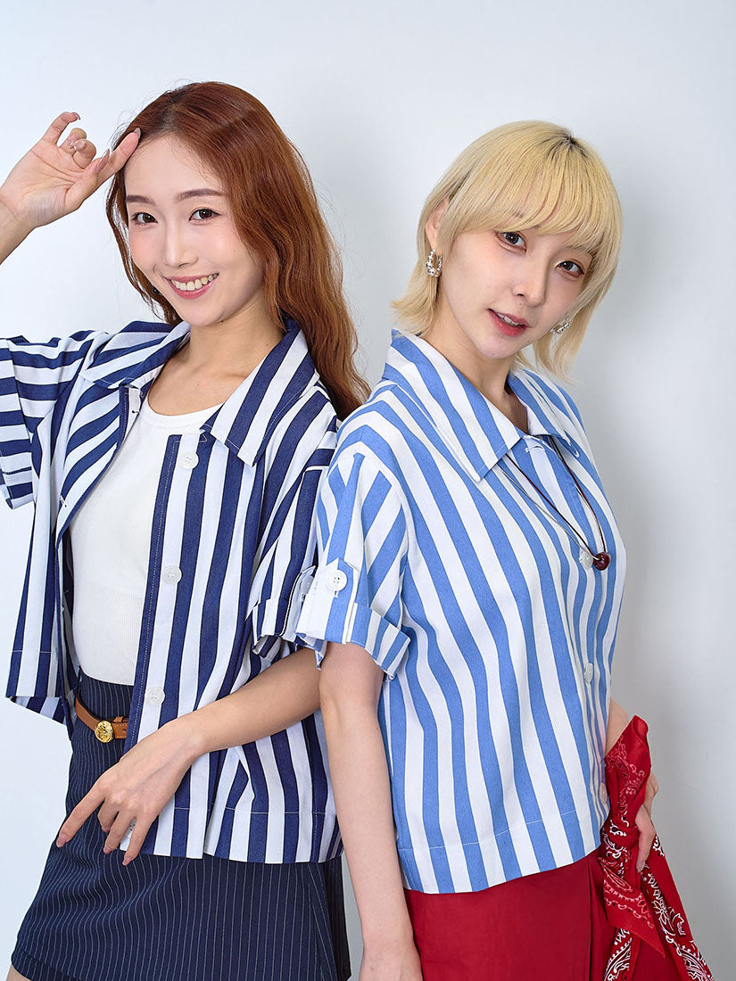 Bold Striped Crop Shirt (2 Colours)