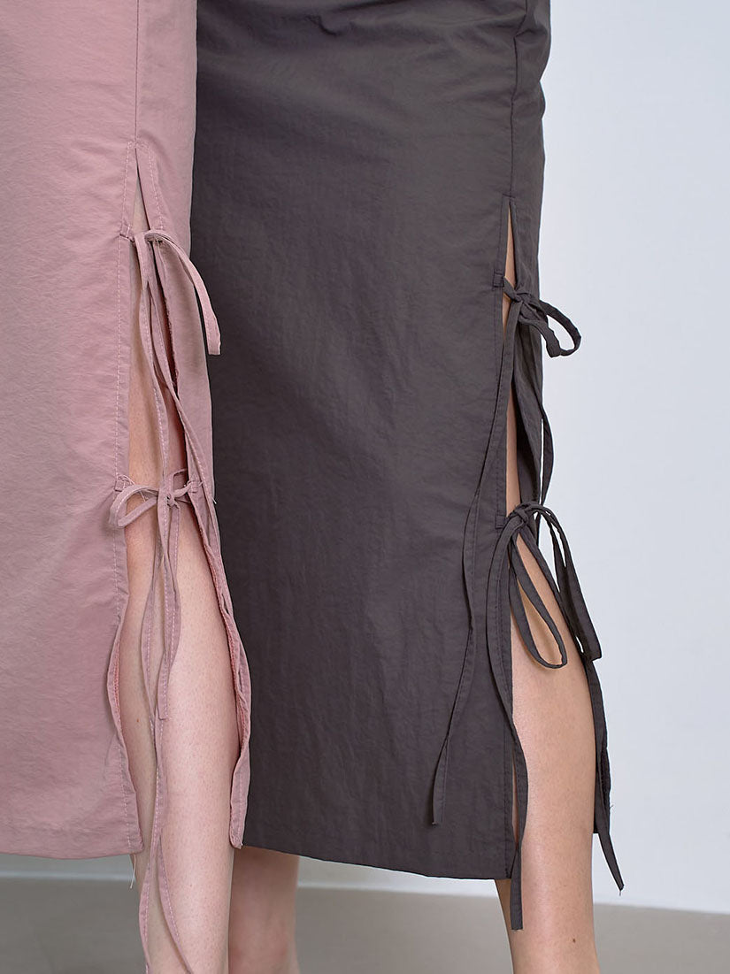 Side Slit Ribbon Skirt (2 Colours)