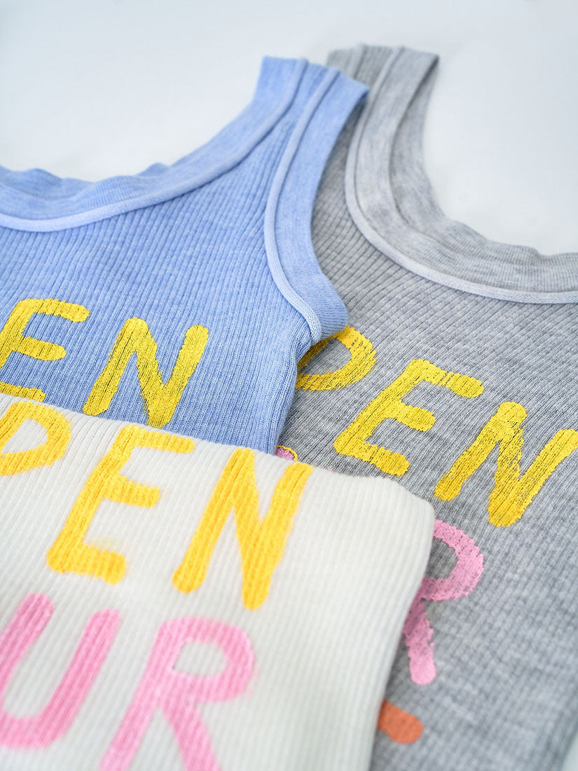 'Open Your Heart' Rib Tank Top (3 Colours)
