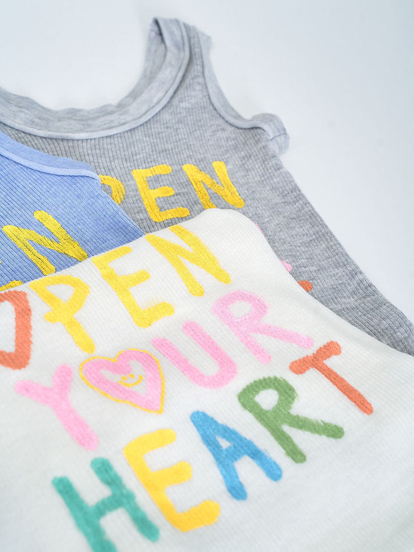 'Open Your Heart' Rib Tank Top (3 Colours)