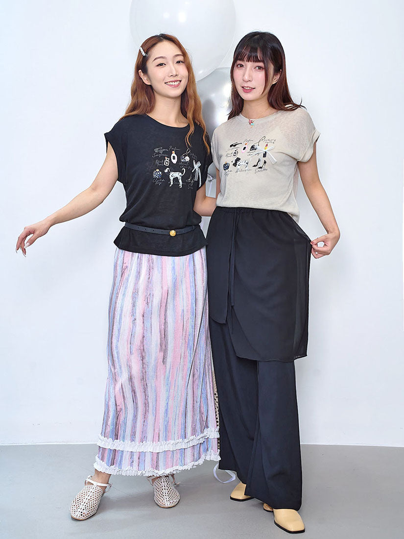 Glam Up Printed Fold Cuff Top (2 Colours)