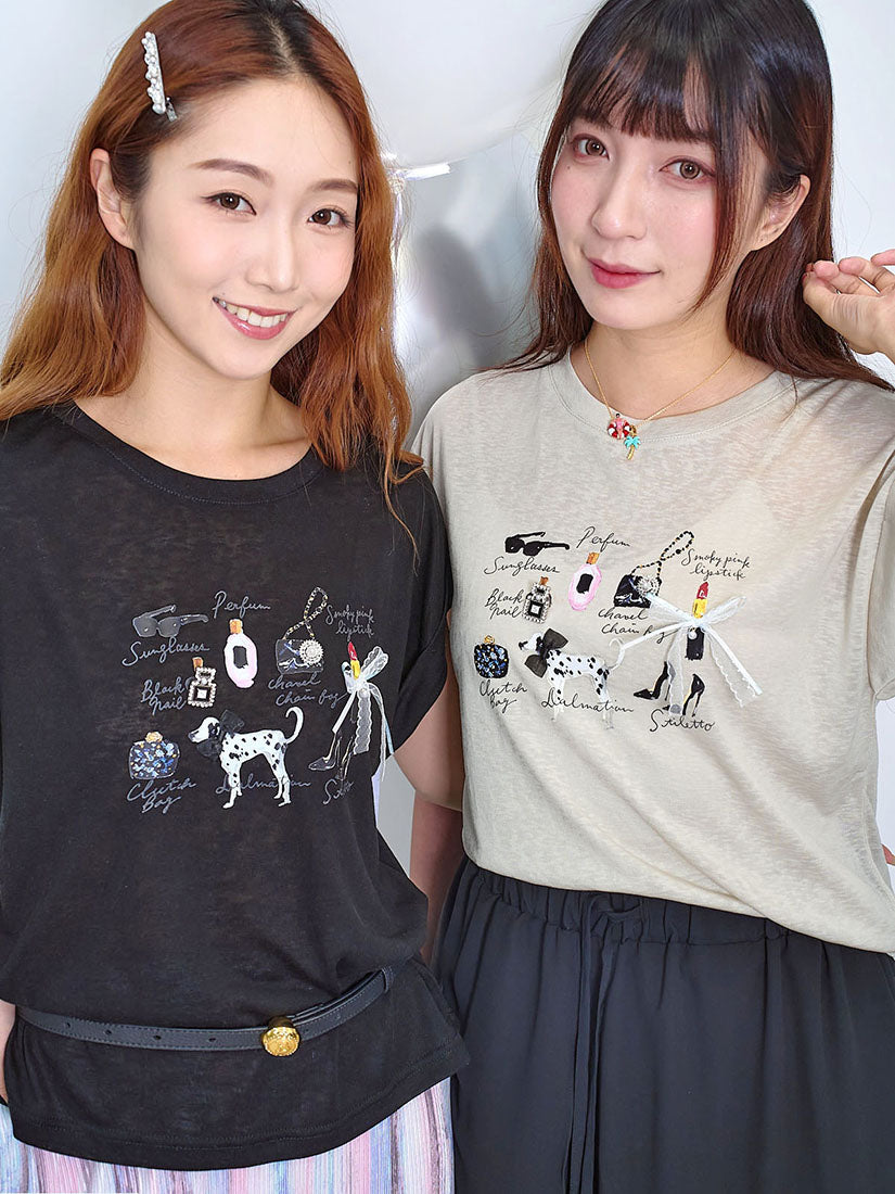 Glam Up Printed Fold Cuff Top (2 Colours)