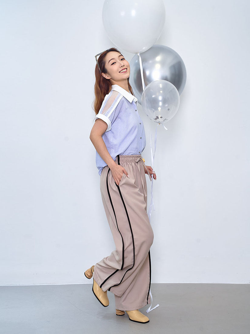 Contrast Piping Side Seam Pants (3 Colours)