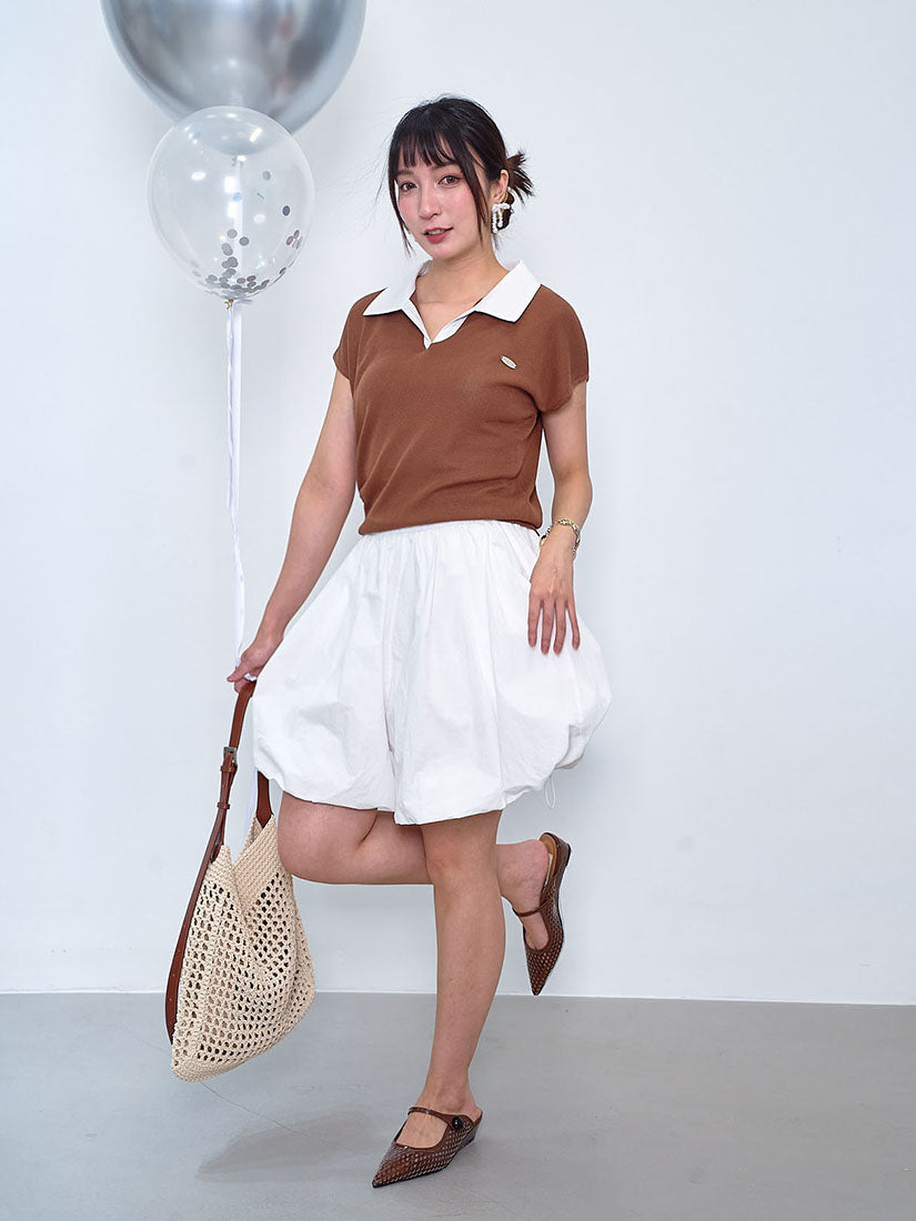 Contrast Collar Knit Top (2 Colours)