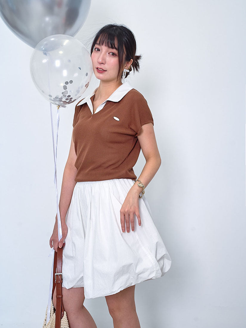 Contrast Collar Knit Top (2 Colours)