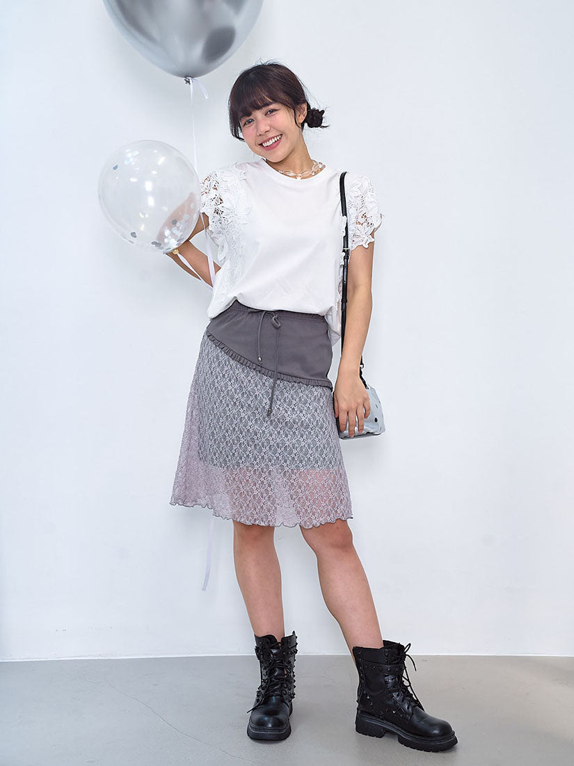 Lace Trim Tee (2 Colours)
