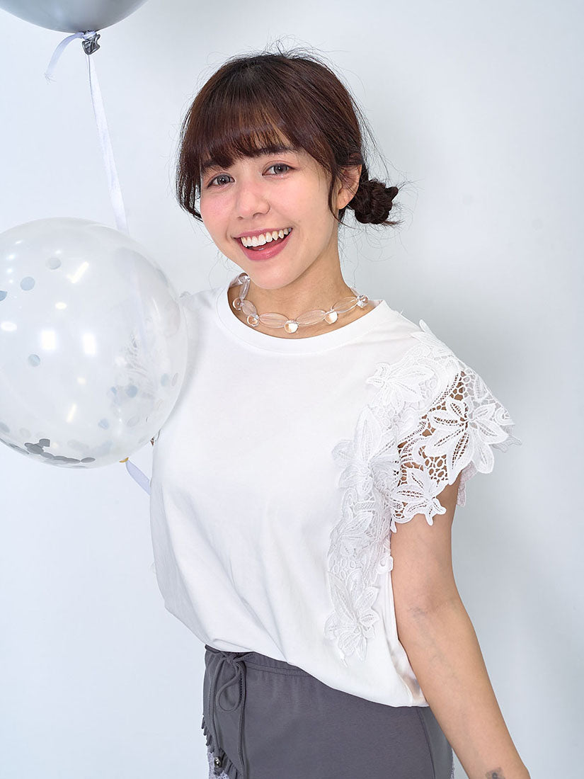 Lace Trim Tee (2 Colours)