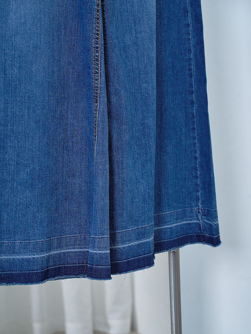Wide-Leg Denim Pants